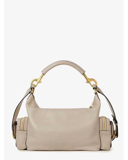 Chloé Natural Medium Double Carry Leather Shoulder Bag