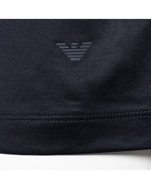 Emporio Armani Blue Tencel Blend Jersey T-Shirt for men