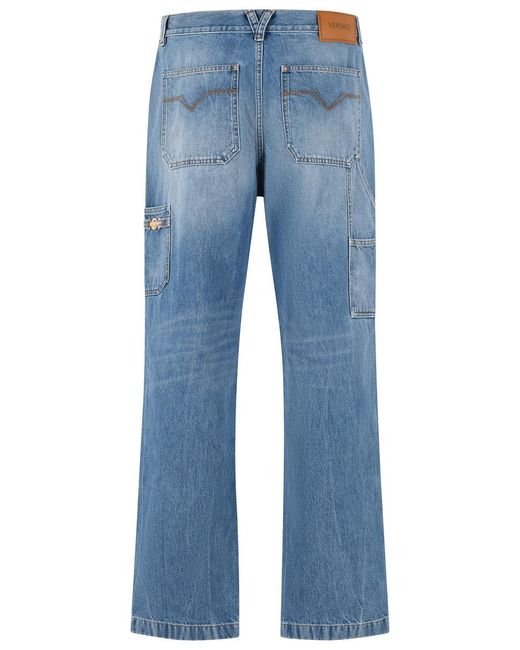Versace Blue 'Carpenter' Light Denim Jeans for men