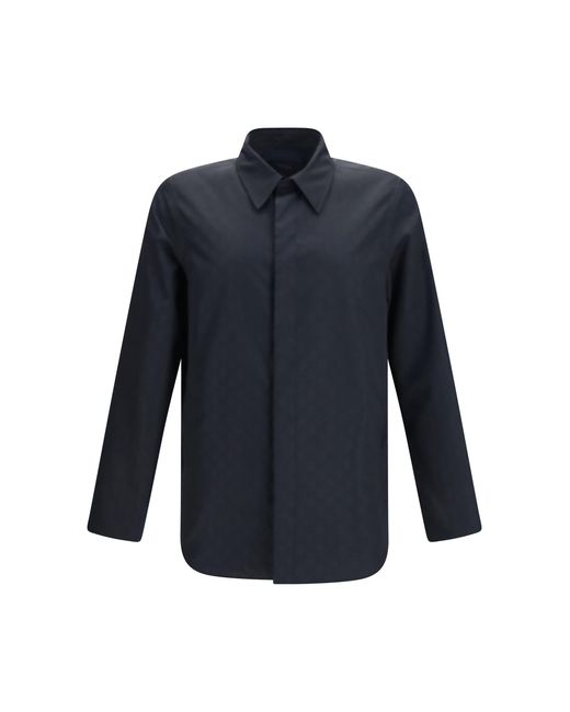 Gucci Blue Gg Light Silk Faille Jacket for men