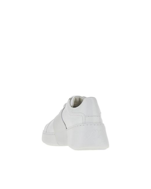 Roger Vivier White Viv' Skate Leather Sneakers 38