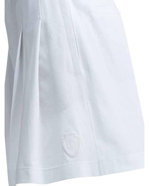 Brunello Cucinelli Blue Formal Cotton Shorts