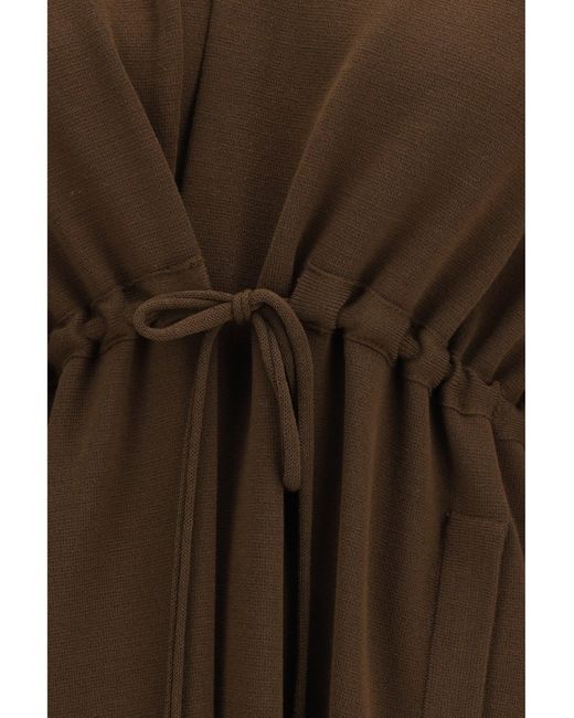 Ella Brown Cardigan Deconstructed Drawstring