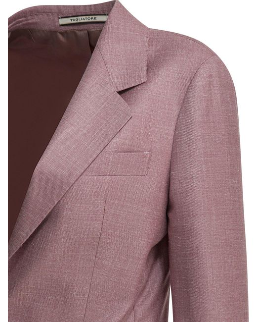 Tagliatore Purple Virgin Wool Jacket