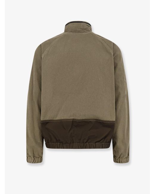 Stone Island Green Organic Cotton Jacket With Nylon Hood for men