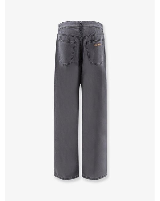 Miu Miu Gray Light Denim Trousers