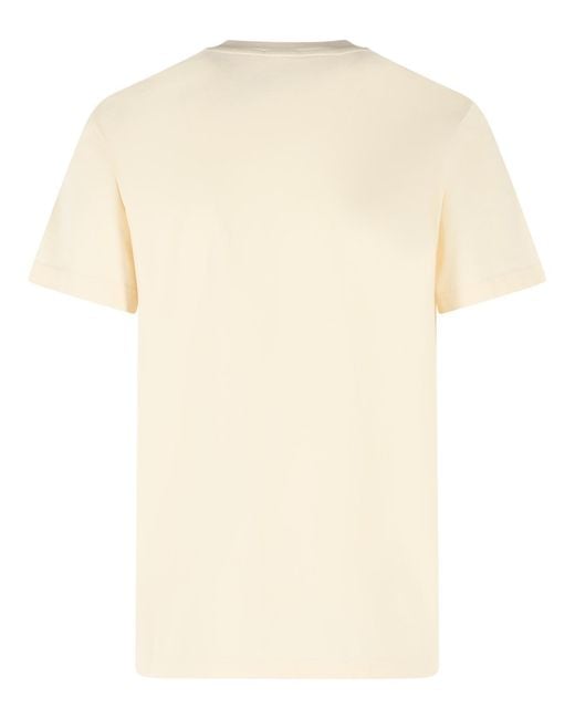 Moncler Natural Ivory Cotton T-Shirt for men