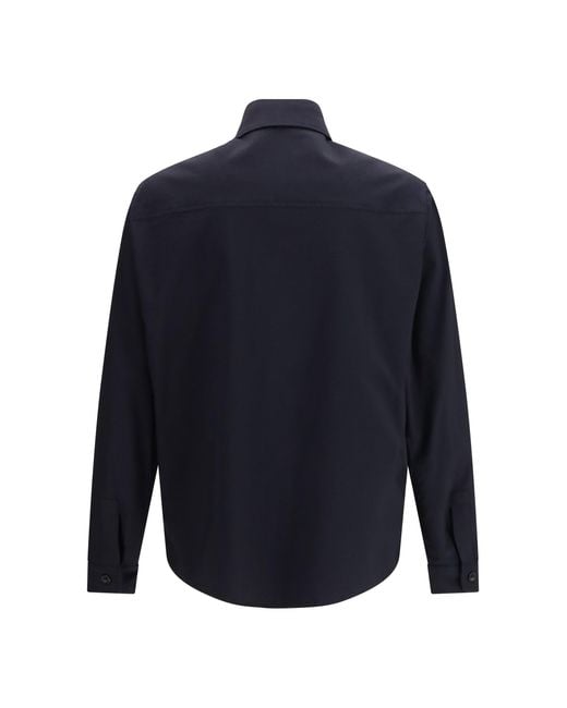 Cruna Blue Overshirt Technical Fabric for men