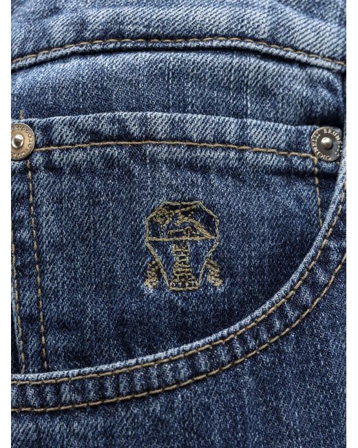 Brunello Cucinelli Blue Leisure Fit Cotton Jeans for men