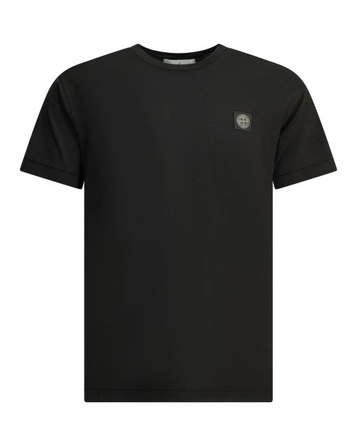 Stone Island Black Crewneck T-Shirt for men