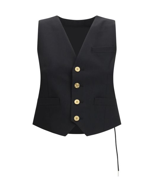 Sacai Black Twill Vest