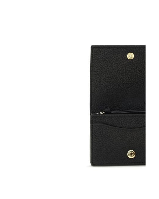 Ganni White Bou Card Holder With Flap Grained
