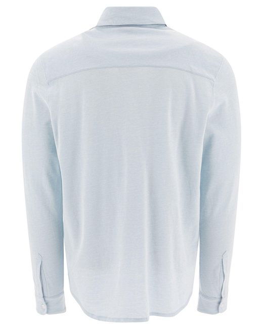 Vince White Cotton Pique Shirt for men