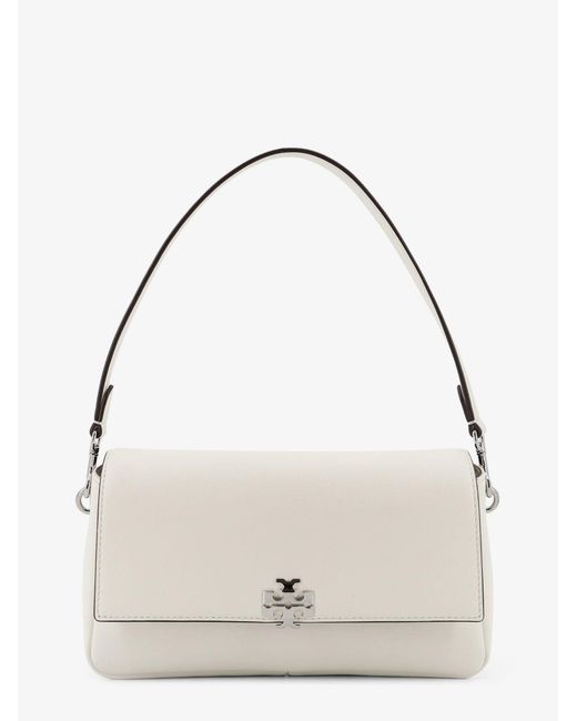 Tory Burch Natural Charlie Leather Shoulder Bag