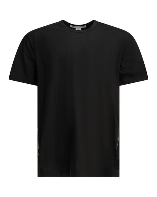 Comme des Garçons Black Crew-Neck T-Shirt With Zipper Detail for men