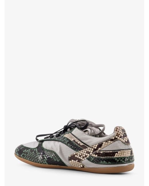 Miu Miu White Gymnasium Technical Fabric And Python-Print Aisley Sneakers