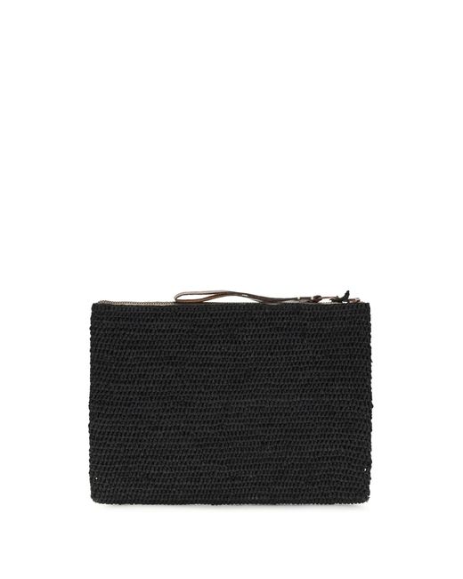 IBELIV Black Raffia Clutch