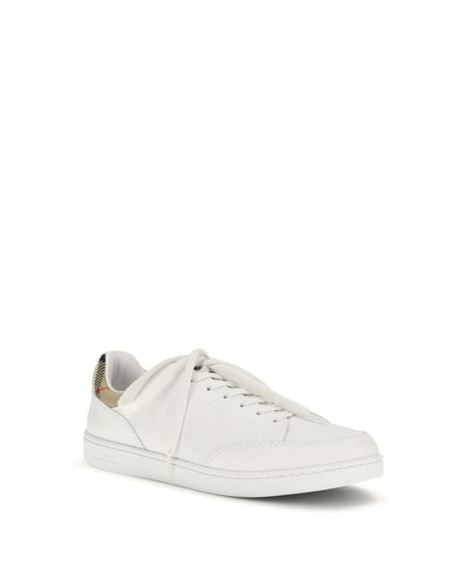 Burberry White Low-Top Sneakers for men
