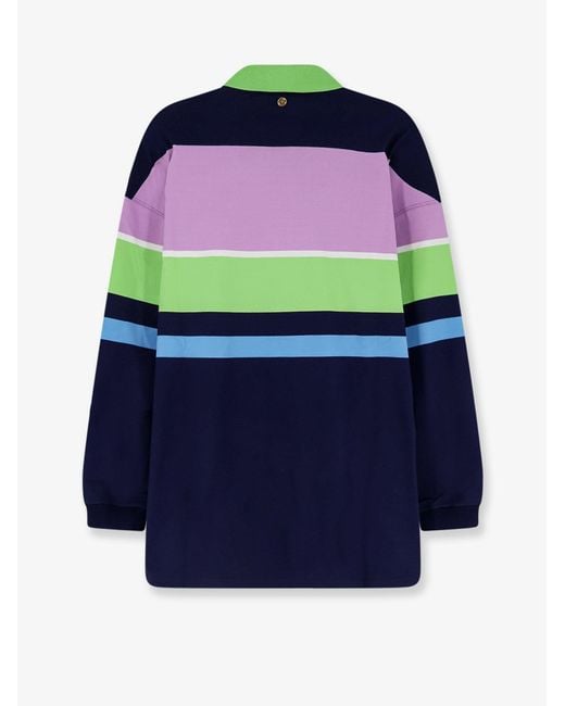 Versace Blue Stripes Cotton Sweatshirt