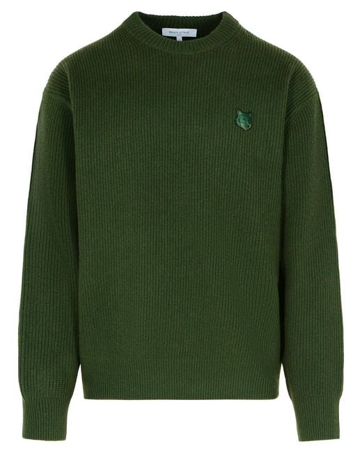 Maison Kitsuné Green Wool Sweater for men