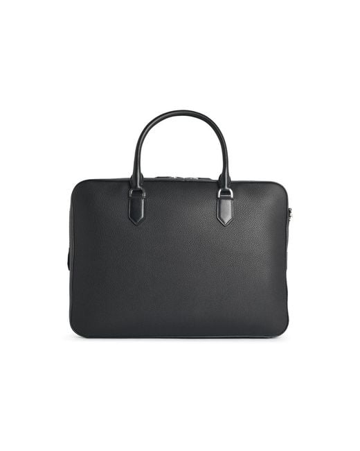 Tom Ford Black Full-Grain Leather Briefcase Bag for men