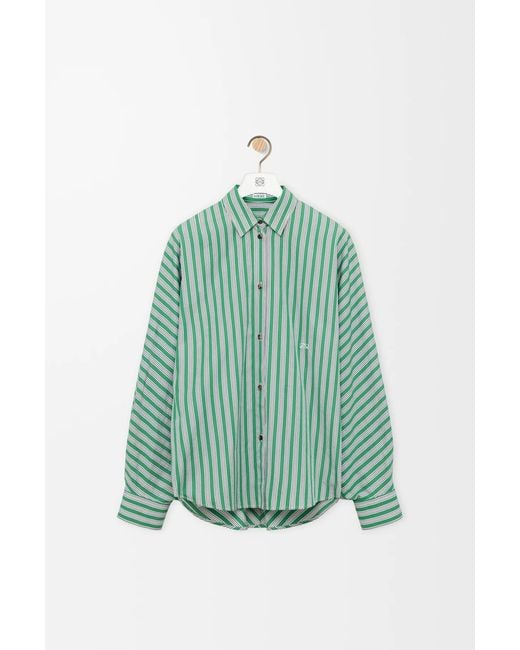 Loewe Green Anagram Striped Shirt