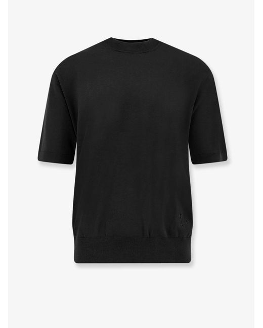 Laneus Black Cotton Sweater for men