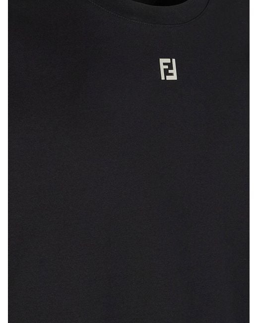 Fendi Black Cotton Ff T-Shirt for men