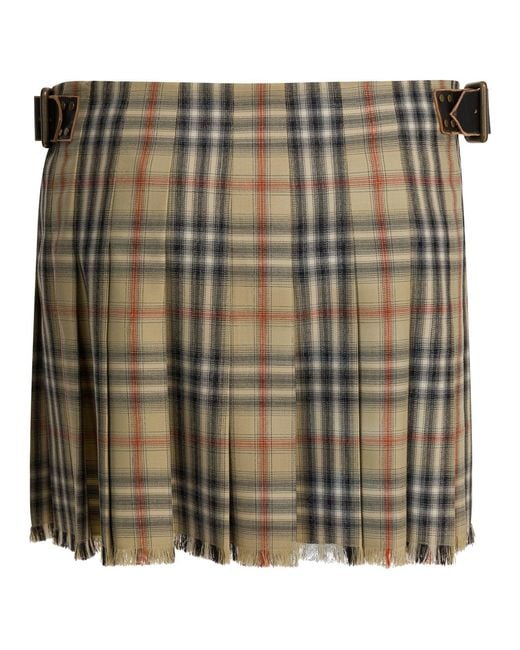 Burberry Green Wool "Check" Mini Kilt
