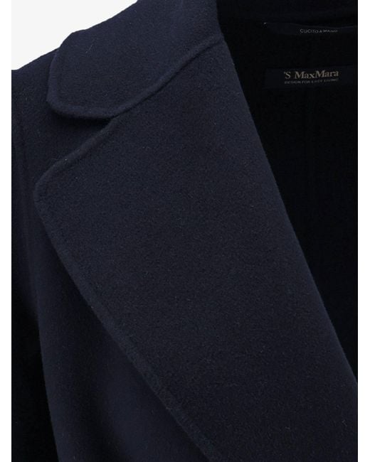 Max Mara Blue Poldo Virgin Wool Coat