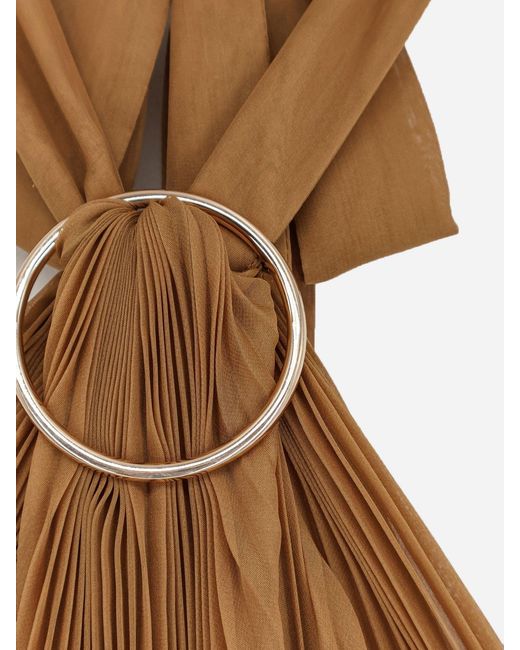 Max Mara Brown Mxevalzer Pleated Top