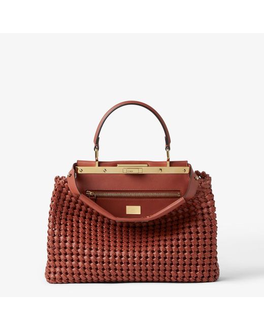 Fendi Red "Peekaboo" Handbag