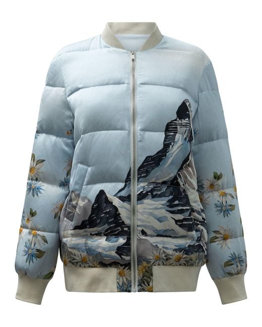 SLEEP NO MORE Blue Zermatt Silk Bomber Jacket Light