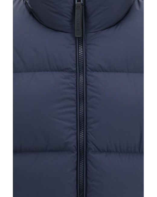 Woolrich Blue Cloud Eagle Padded Jacket Melton for men