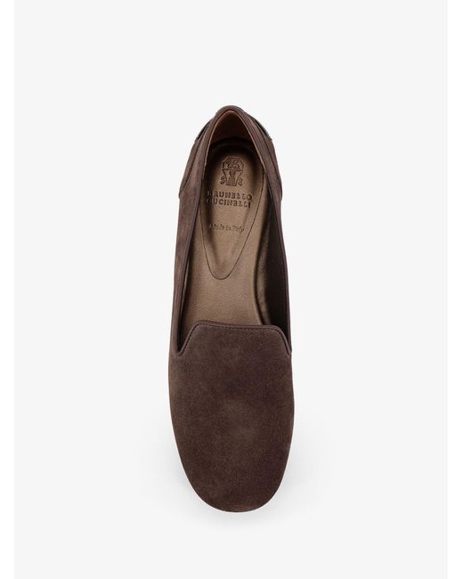 Brunello Cucinelli Brown Suede Loafers