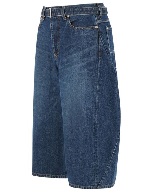Sacai Blue Cotton Jeans