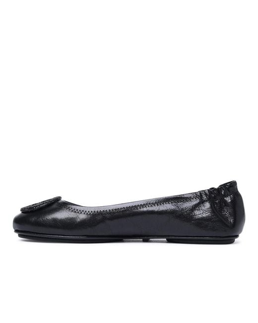 Tory Burch Black 'Minnie Travel' Leather Ballet Flats