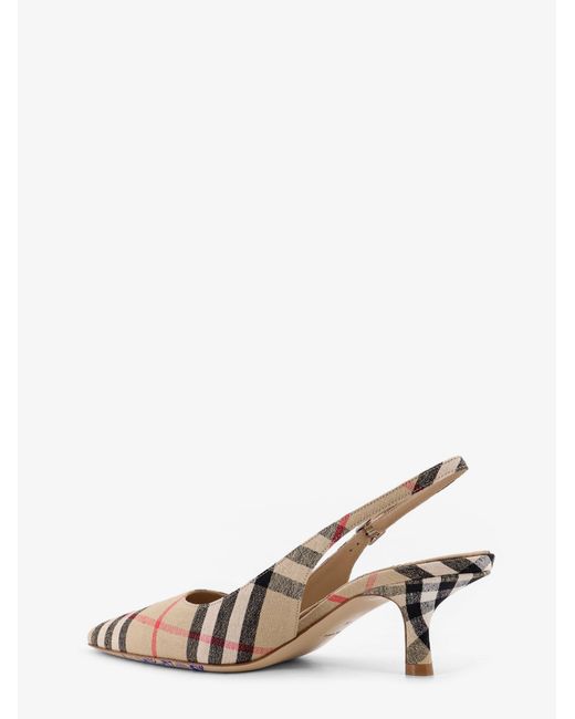 Burberry Natural Dame Décolleté With Check Motif