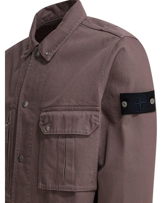 Stone Island Brown Cotton Jacket for men