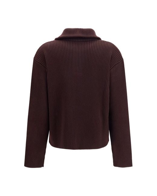 Courreges Purple Ribbed Zip Sweater