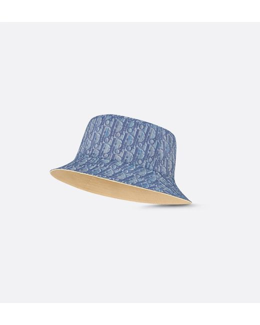 Dior White Oblique Reversible Bucket Hat for men