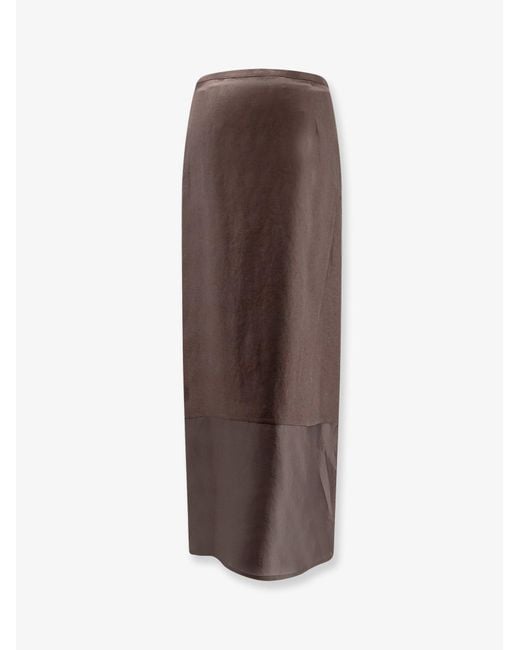R2W Brown Linen Wrap Skirt