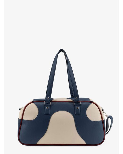 Walk In Paris Blue Leather Crossbody Bag