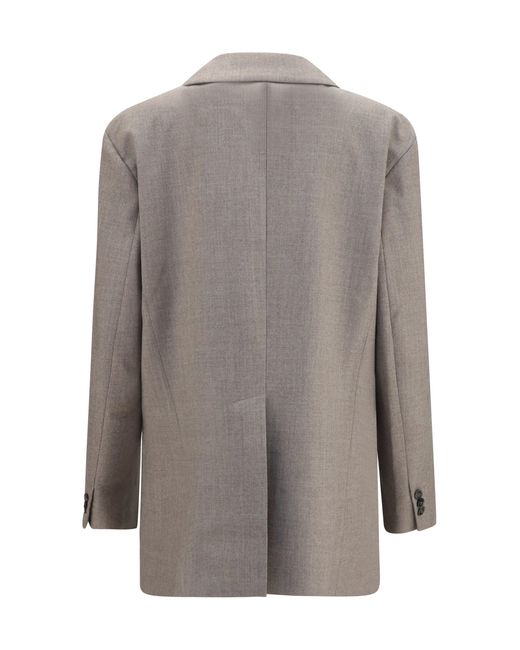 P.A.R.O.S.H. Gray P.A.R.O..H. Virgin Wool Double-Breasted Blazer