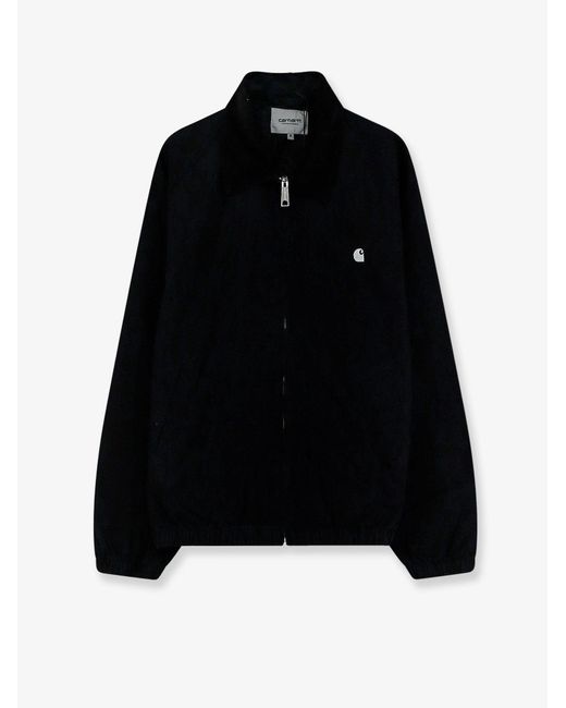 Carhartt Black Madison Ripstop Cotton Jacket With Embroidered Logo On The Front for men