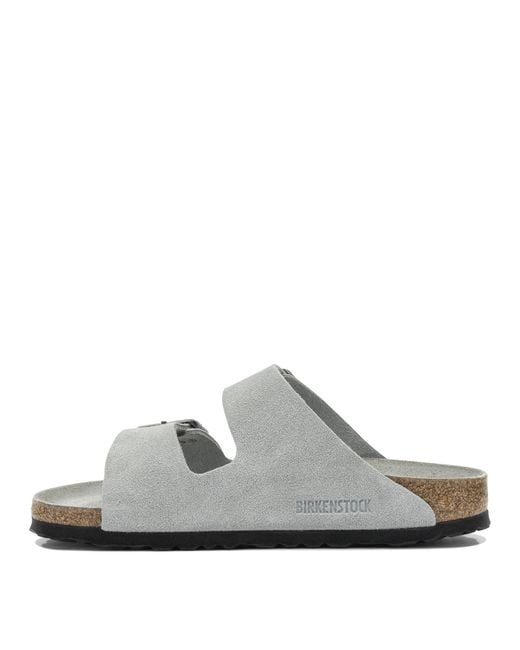 Birkenstock White "Arizona" Low Sandals