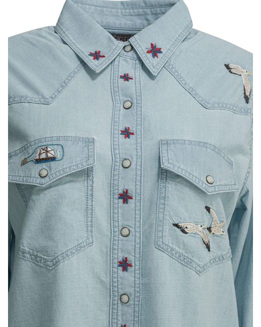 Filson Blue "Embroidered Western" Casual Shirt