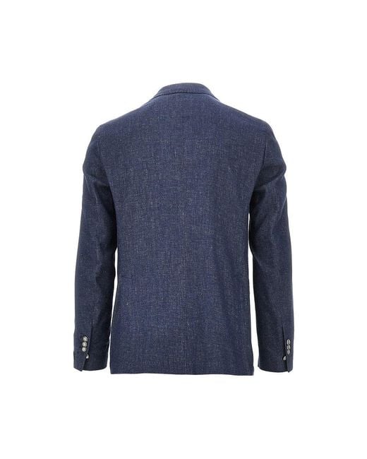 BRERAS Milano Blue 'Firenze' Denim Double-Breasted Jacket for men