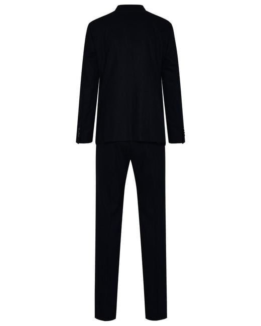 Luigi Bianchi Black Wool Blend Suit for men