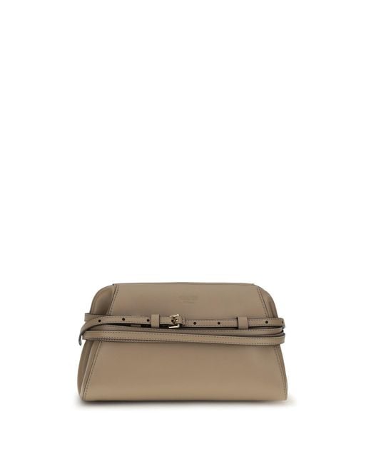 Moschino Gray Belt-Detail Clutch